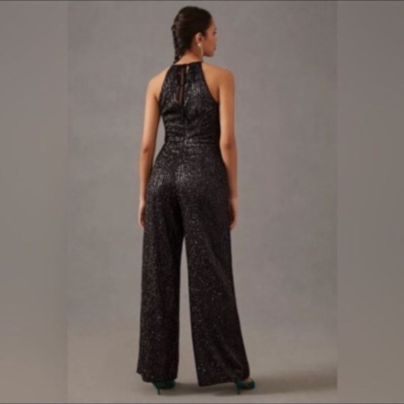 ANTHROPOLOGIE MAEVE Disco Jumpsuit Black Size 6 - Picture 2 of 11